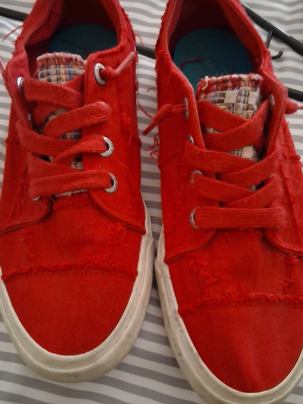 Blowfish Red Canvas Low-Top Sneakers